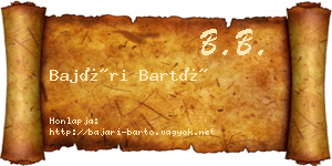 Bajári Bartó névjegykártya